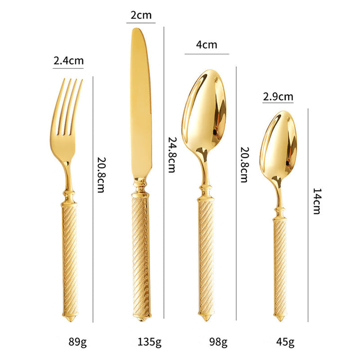 Realm Textured Gold Luxury Cutlery Set | Stornfield