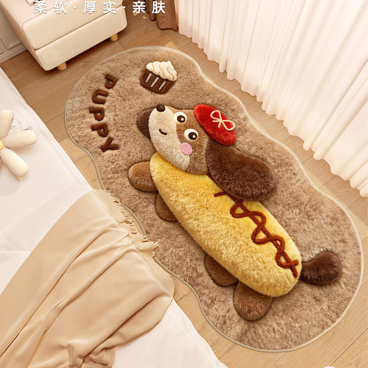 Cute Cartoon Cat-Themed Plush Area Rug