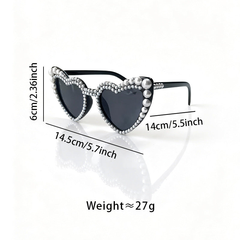 Heart-Shaped Pearl-Detail Sunglasses Stornfield