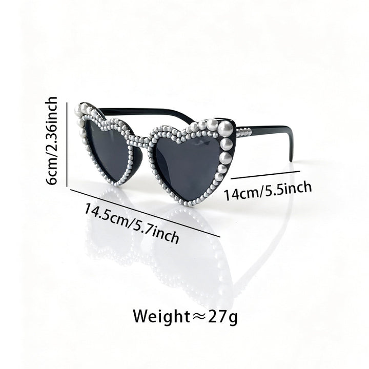 Heart-Shaped Pearl-Detail Sunglasses Stornfield