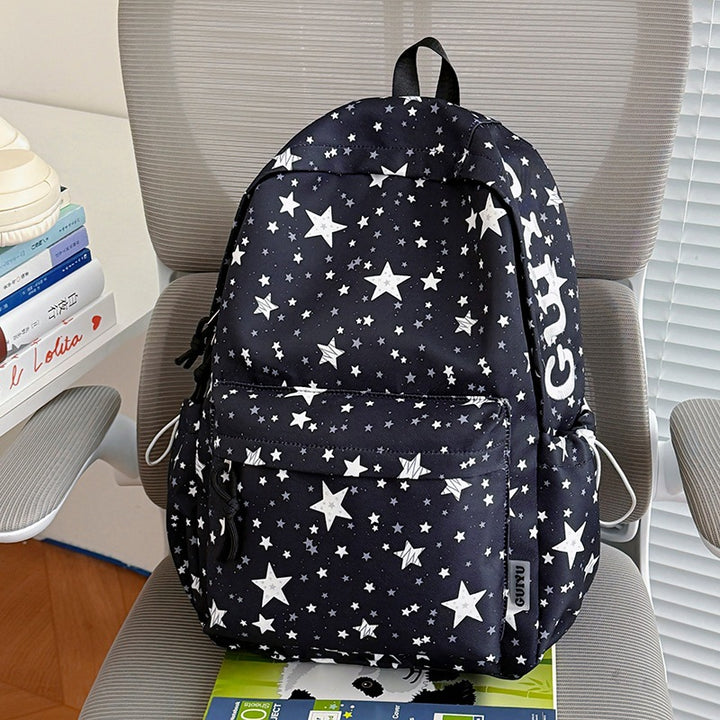 Stylish Star-Patterned School Backpack Stornfield