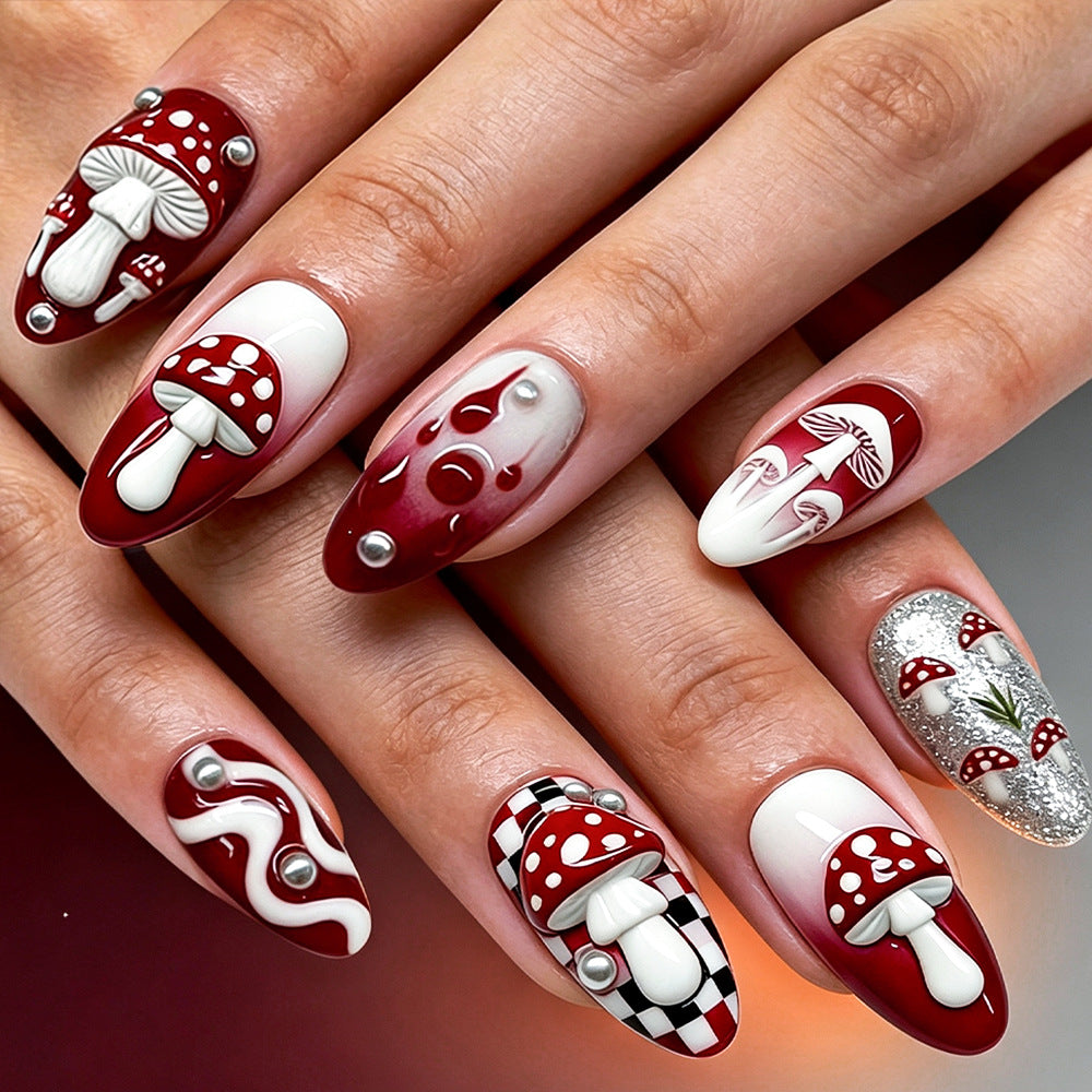 Artistic Mushroom Design Press-On Nail Set Stornfield