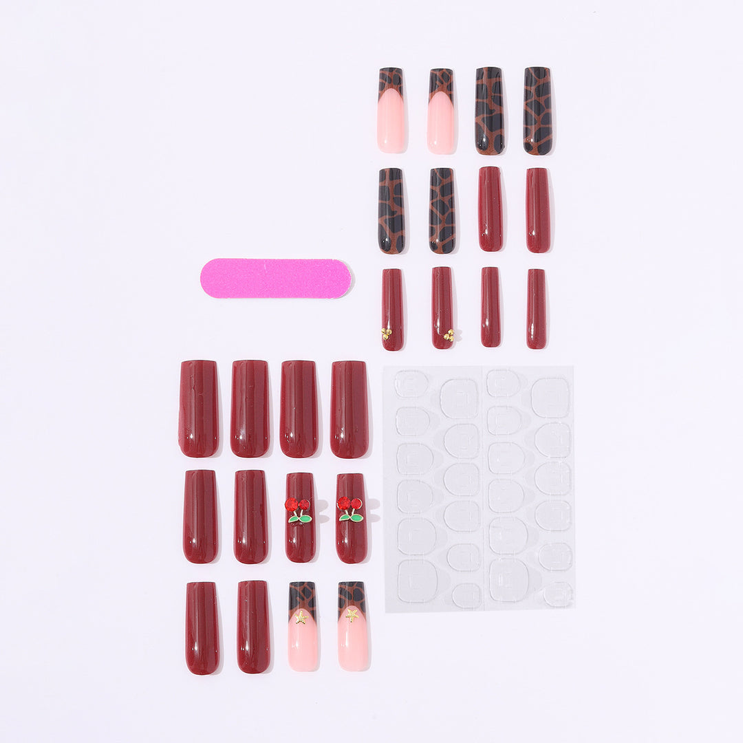 Creative nail art set with leopard and Christmas motifs Stornfield