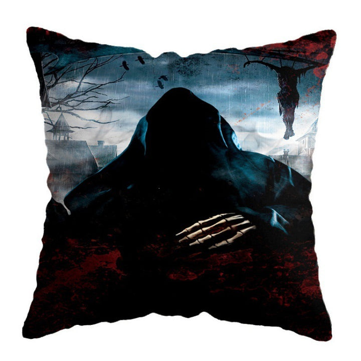Artistic Halloween-Themed Decorative Throw Pillow