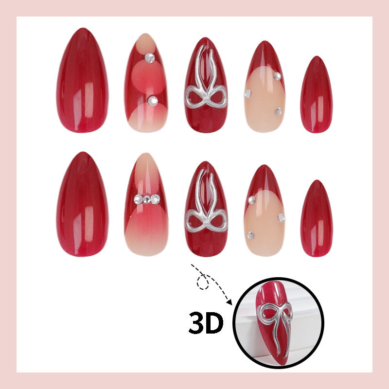 Artificial nail set with luxurious glitter and gemstone embellishments Stornfield