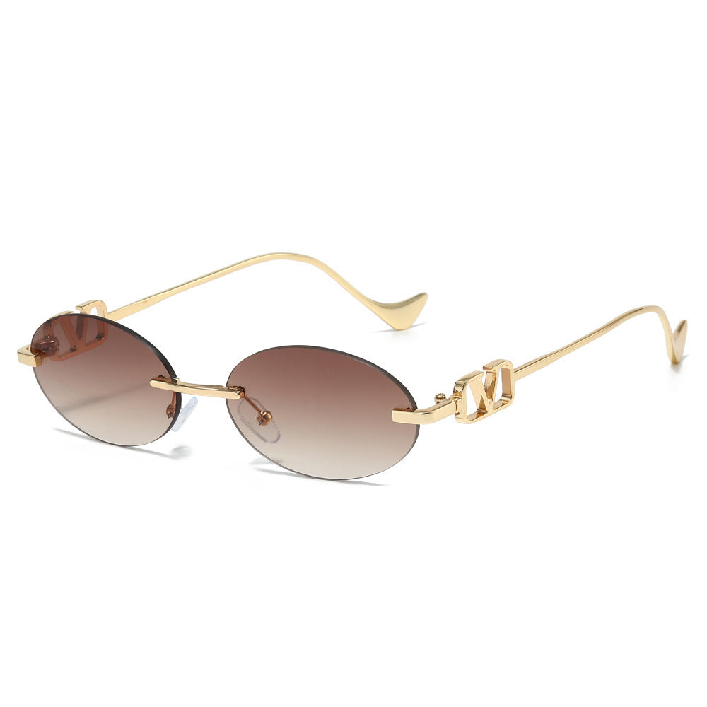 Stylish Oval Frame Sunglasses with Decorative Accents Stornfield