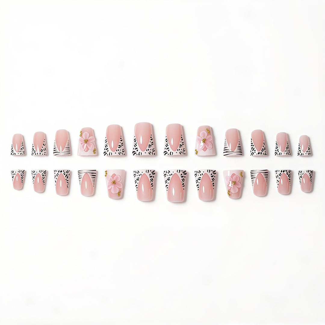 Artistic Floral-Enhanced Press-On Nails Stornfield