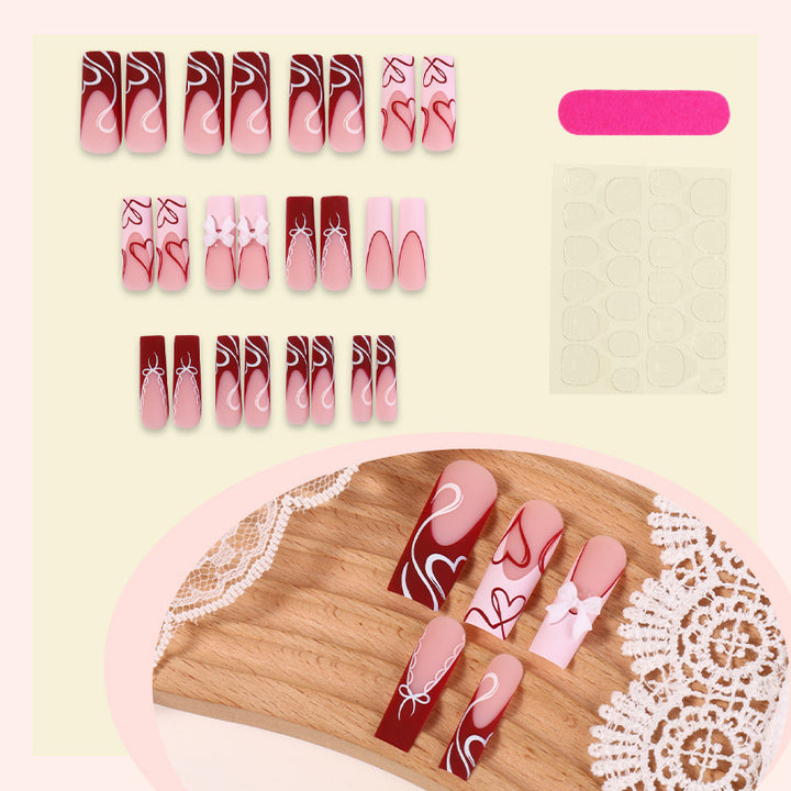 Decorative Heart-Themed Press-On Nails Stornfield