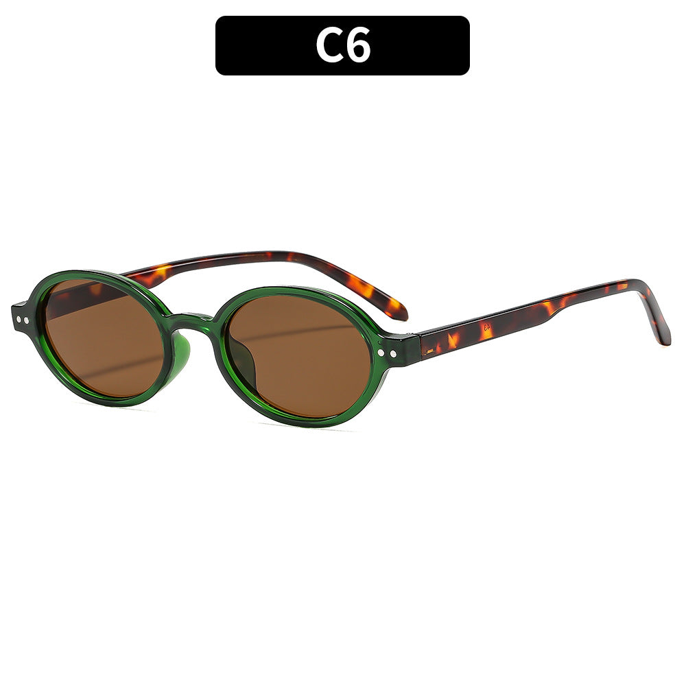 Retro Oval Frame Sunglasses