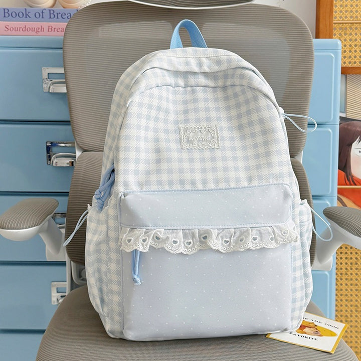 Cute Checkered Pattern Backpack Stornfield