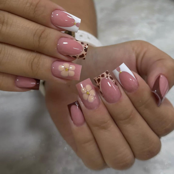 Elegant Floral Printed Nail Art Extensions Stornfield