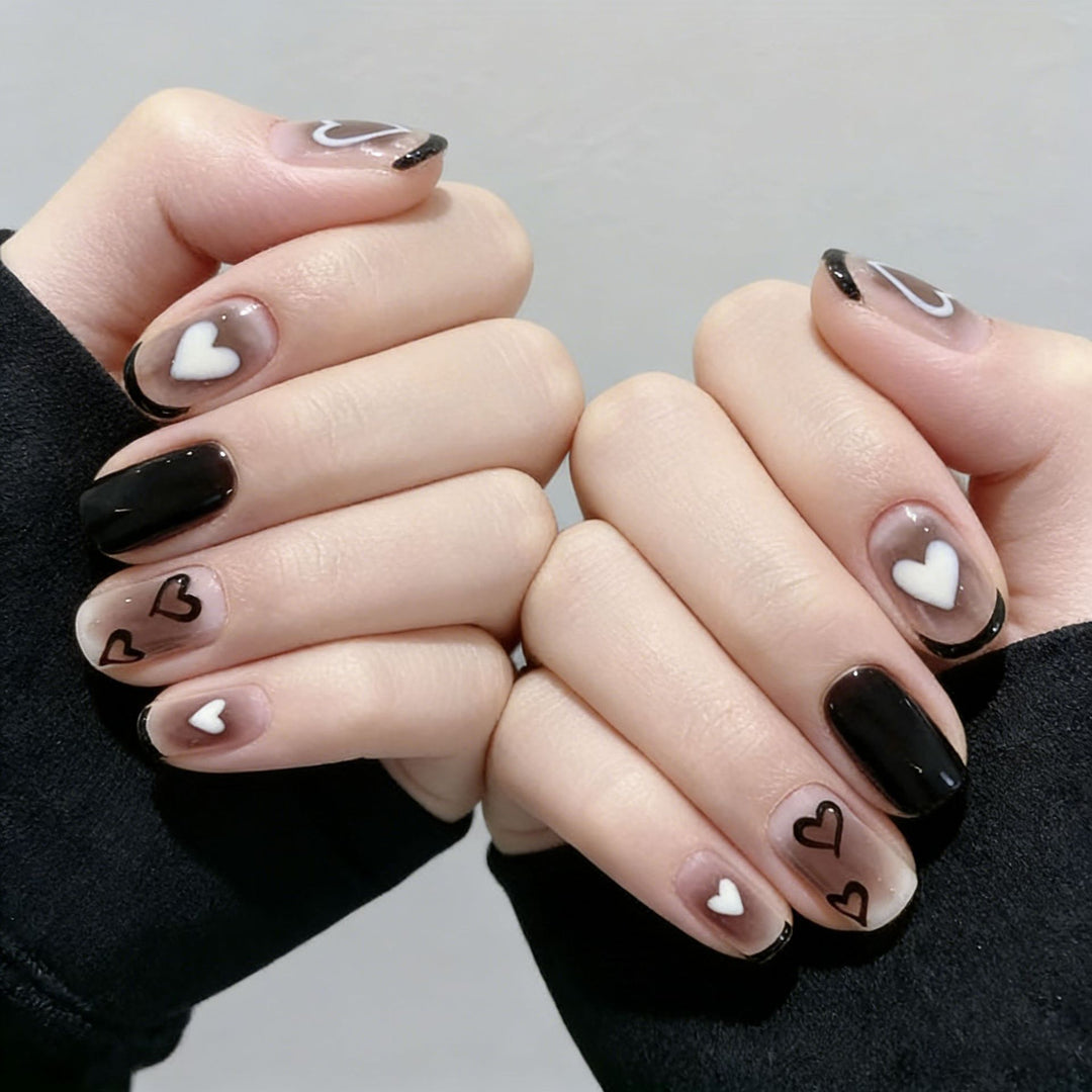 Creative Heart-Patterned Nail Art Enhancements Stornfield