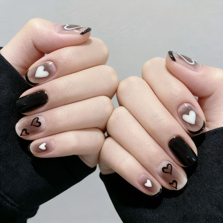 Creative Heart-Patterned Nail Art Enhancements Stornfield