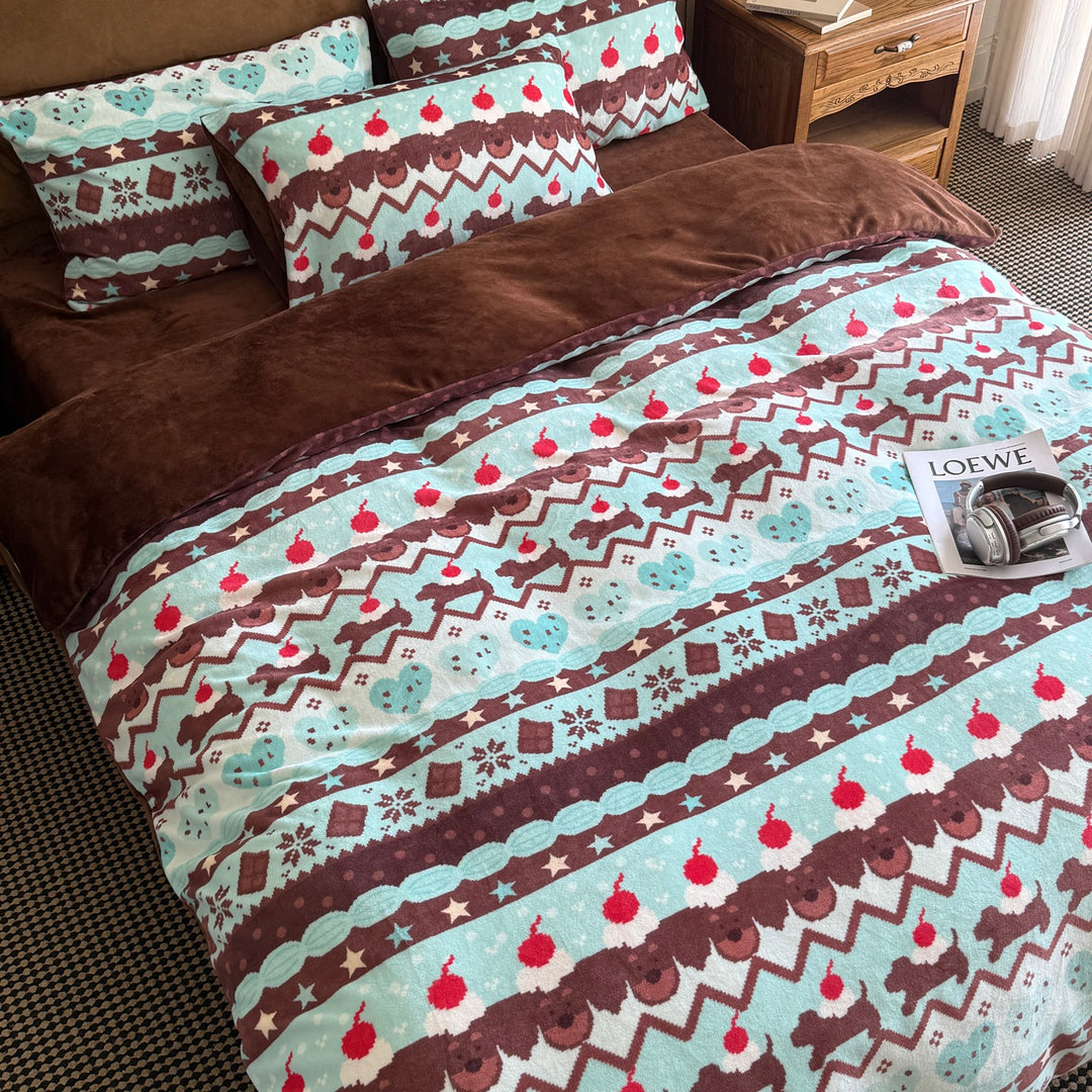 Cute Themed Flannel Bedding Set