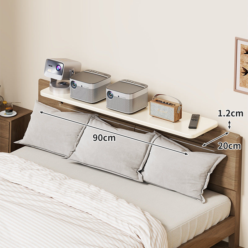 Slim Wall-Mounted Floating Bedside Shelf with Concealed Brackets