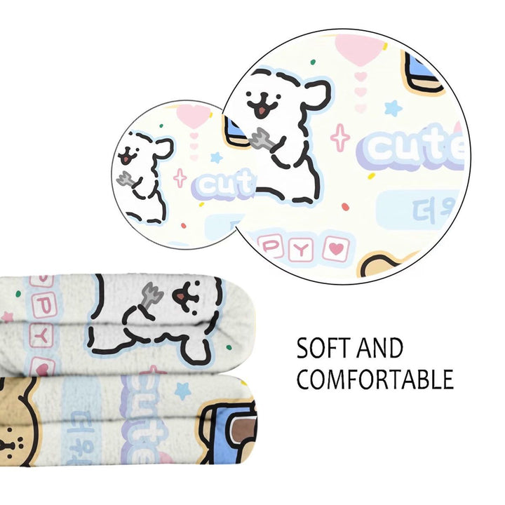 Cute Cartoon Animal Throw Blanket