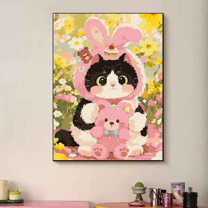 Playful Cat-Themed Illustration Wall Art Stornfield