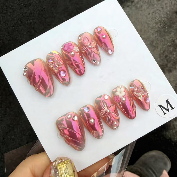 Floral-Embellished Press-On Nail Art Set Stornfield 1790636707
