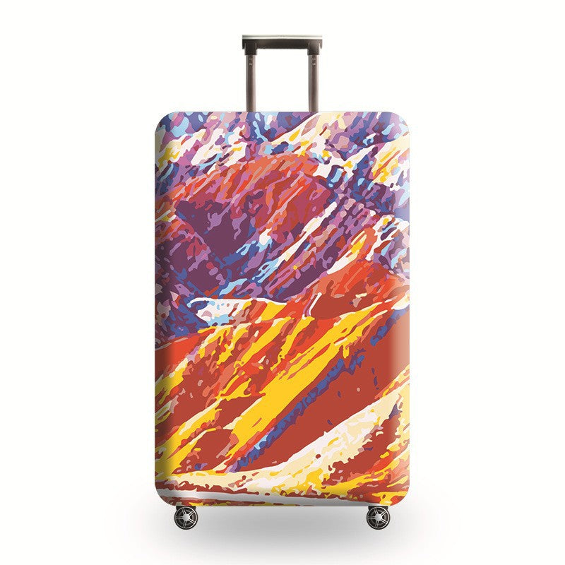 Unisex hard shell trolley with eye-catching marble print, telescopic handle and impact-resistant construction Stornfield