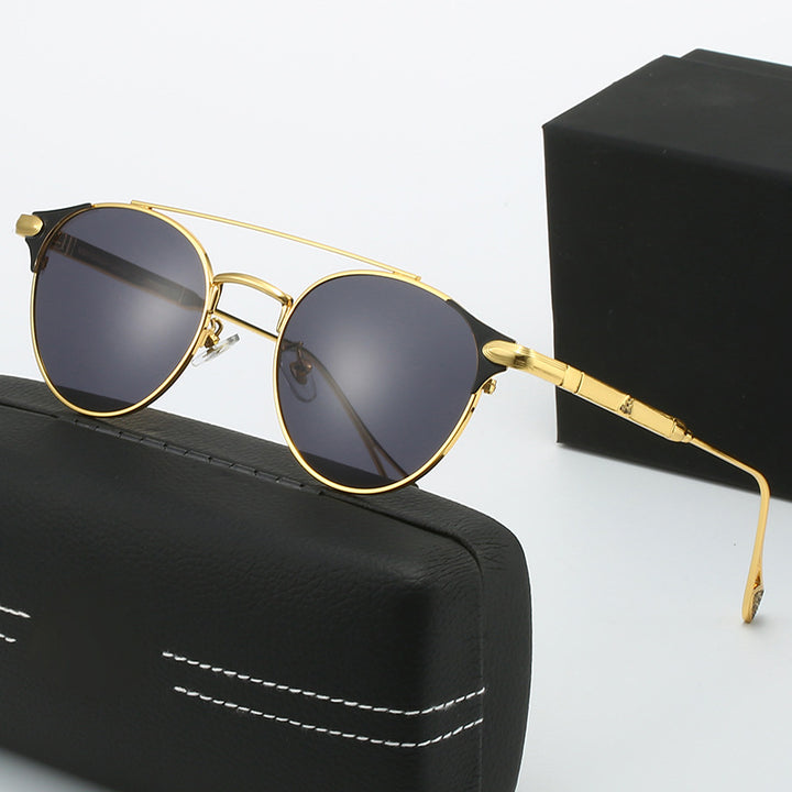 Women's round vintage sunglasses with high-quality metal frame and durable design Stornfield