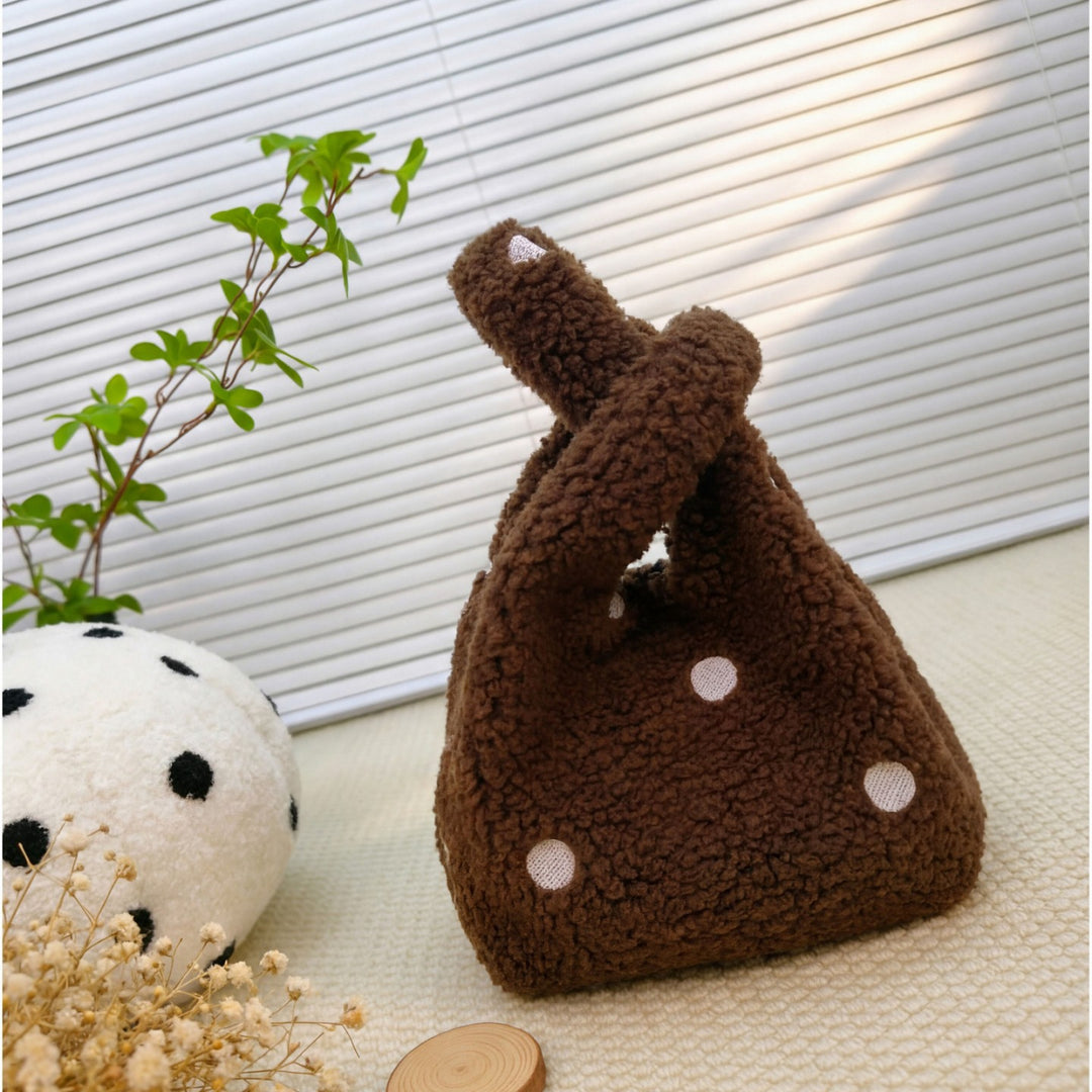 Compact Fuzzy Polka Dot Sling Bag Stornfield