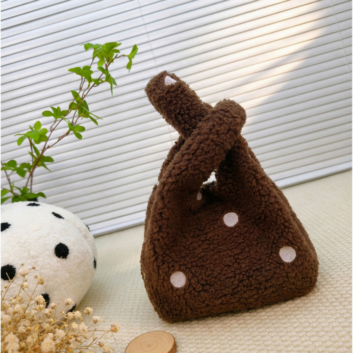 Compact Fuzzy Polka Dot Sling Bag Stornfield
