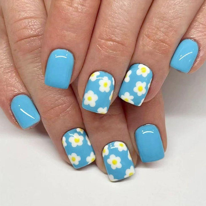 Floral Pattern Acrylic Nail Art Enhancements Stornfield