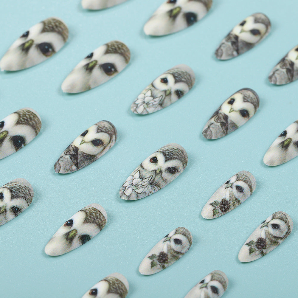 Artificial nails with owl design Stornfield