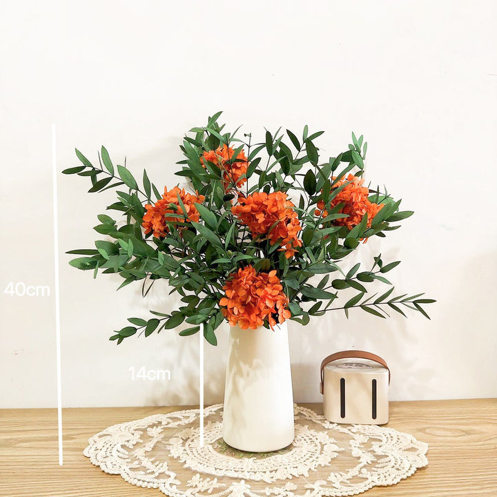 Lifelike Floral Bouquet with Green Foliage