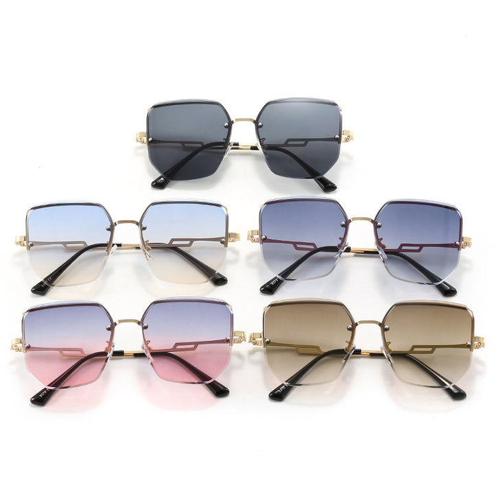 Women's geometric designer sunglasses with mirrored lenses Stornfield