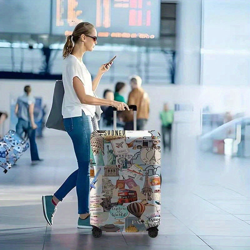 Women's Hardshell Suitcase with Creative Travel Motif Stornfield