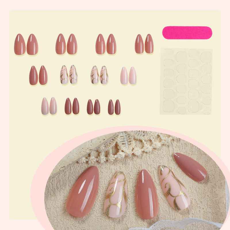 Artificial nail set with elegant flower pattern Stornfield