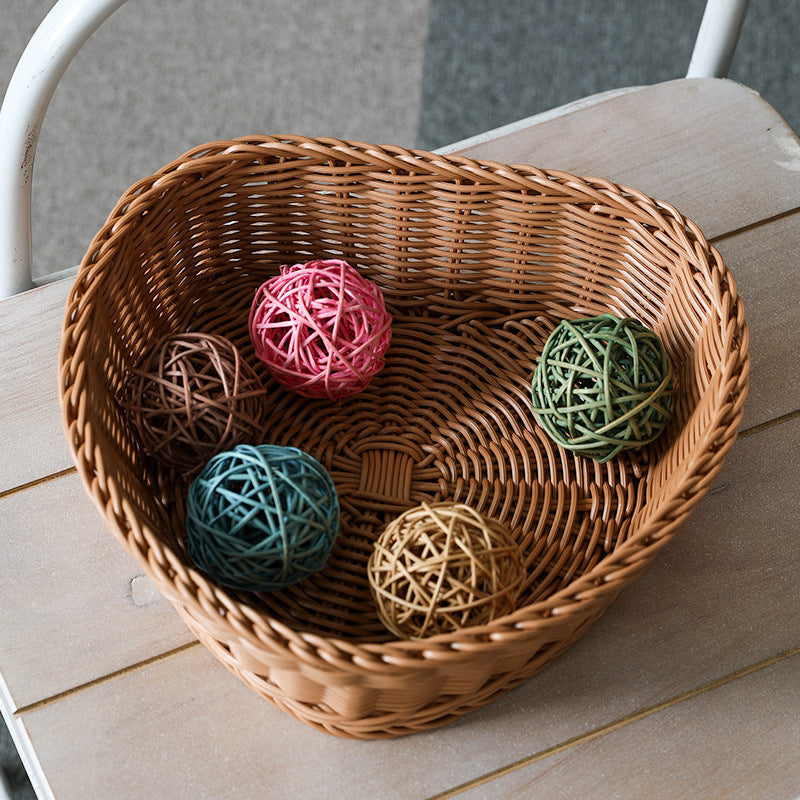 Heart-Shaped Woven Storage Basket Stornfield