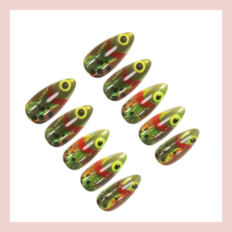 Nail art set with creative 3D eye and glitter accents Stornfield