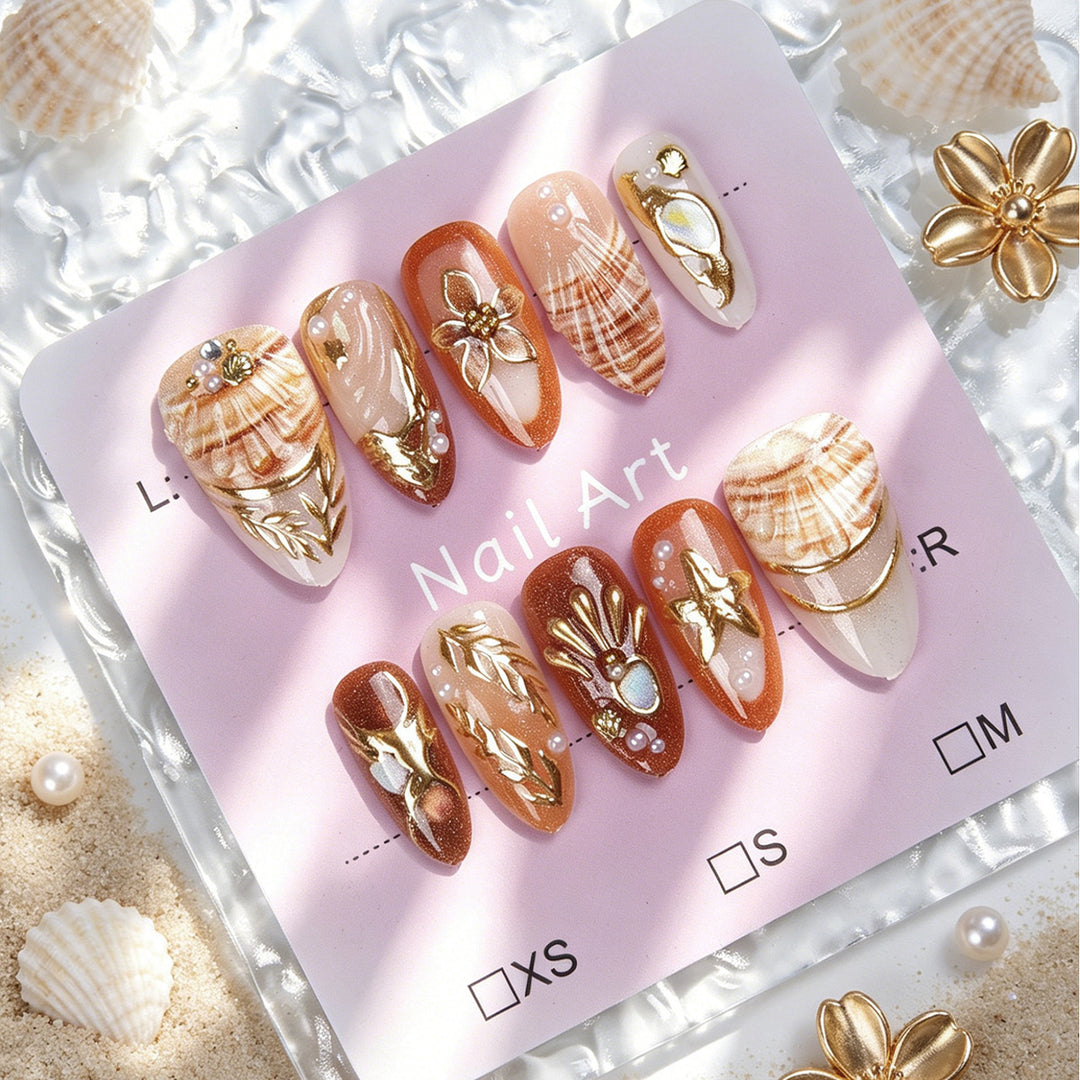 Elegant and Decorated Artificial Nail Set Stornfield