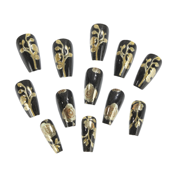 Artful nail tips with floral accents Stornfield