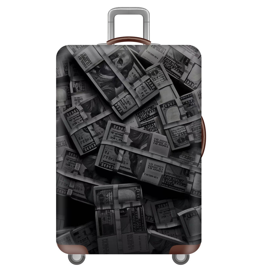 Unisex nan robust Hart shell trolley with lion portrait motif print, shock-resistant ABS polycarbonate shell, multi-wheeled chassis and TSA security lock Stornfield