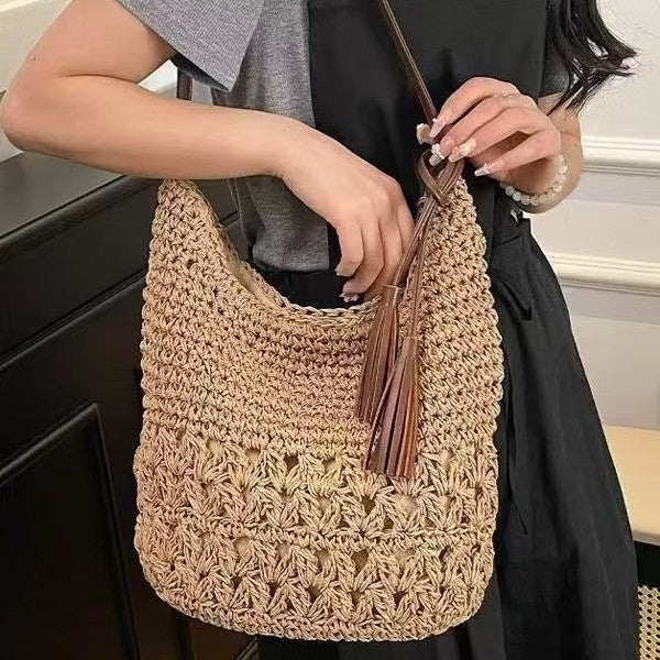 Macrame Crossbody Bag with Tassel Details Stornfield