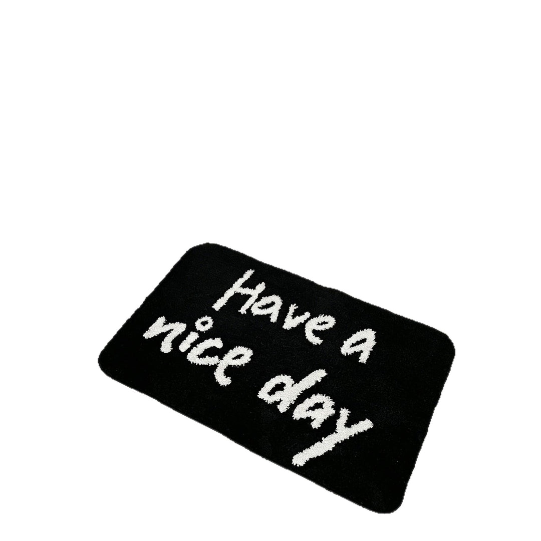 Non-Slip Tufted Welcome Doormat with 'Have a Nice Day' Text