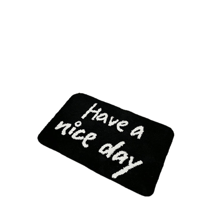 Non-Slip Tufted Welcome Doormat with 'Have a Nice Day' Text