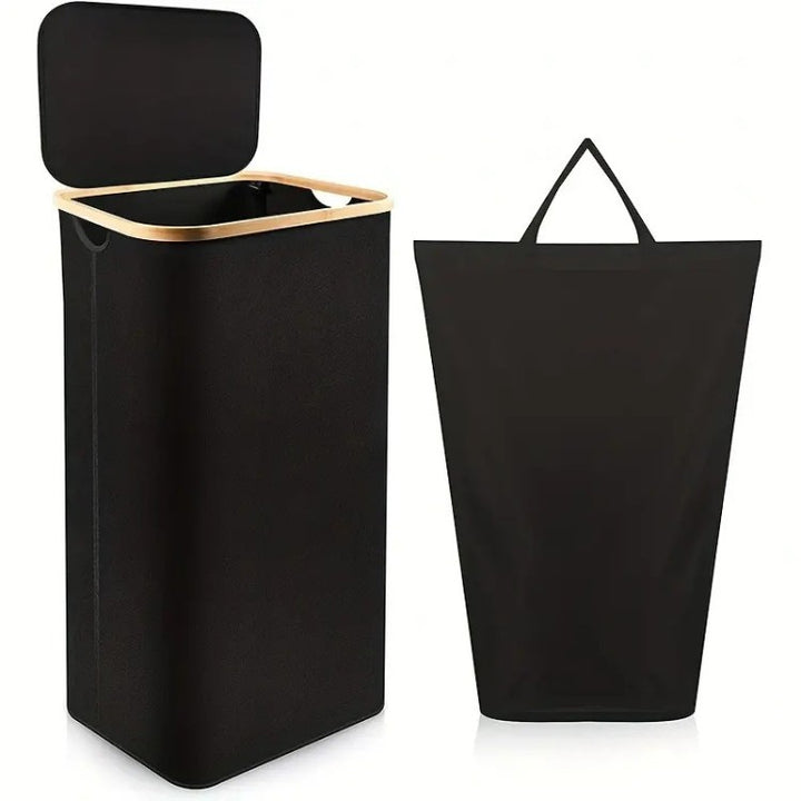 High-quality laundry container with modern lid and removable inner bag Stornfield