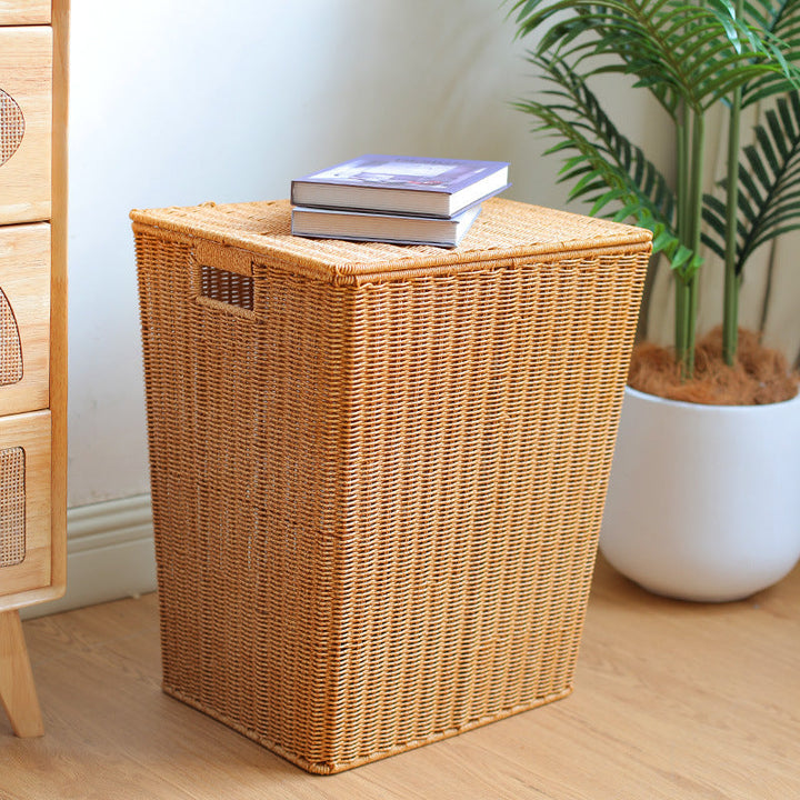 Handcrafted Rectangular Wicker Laundry Hamper Stornfield