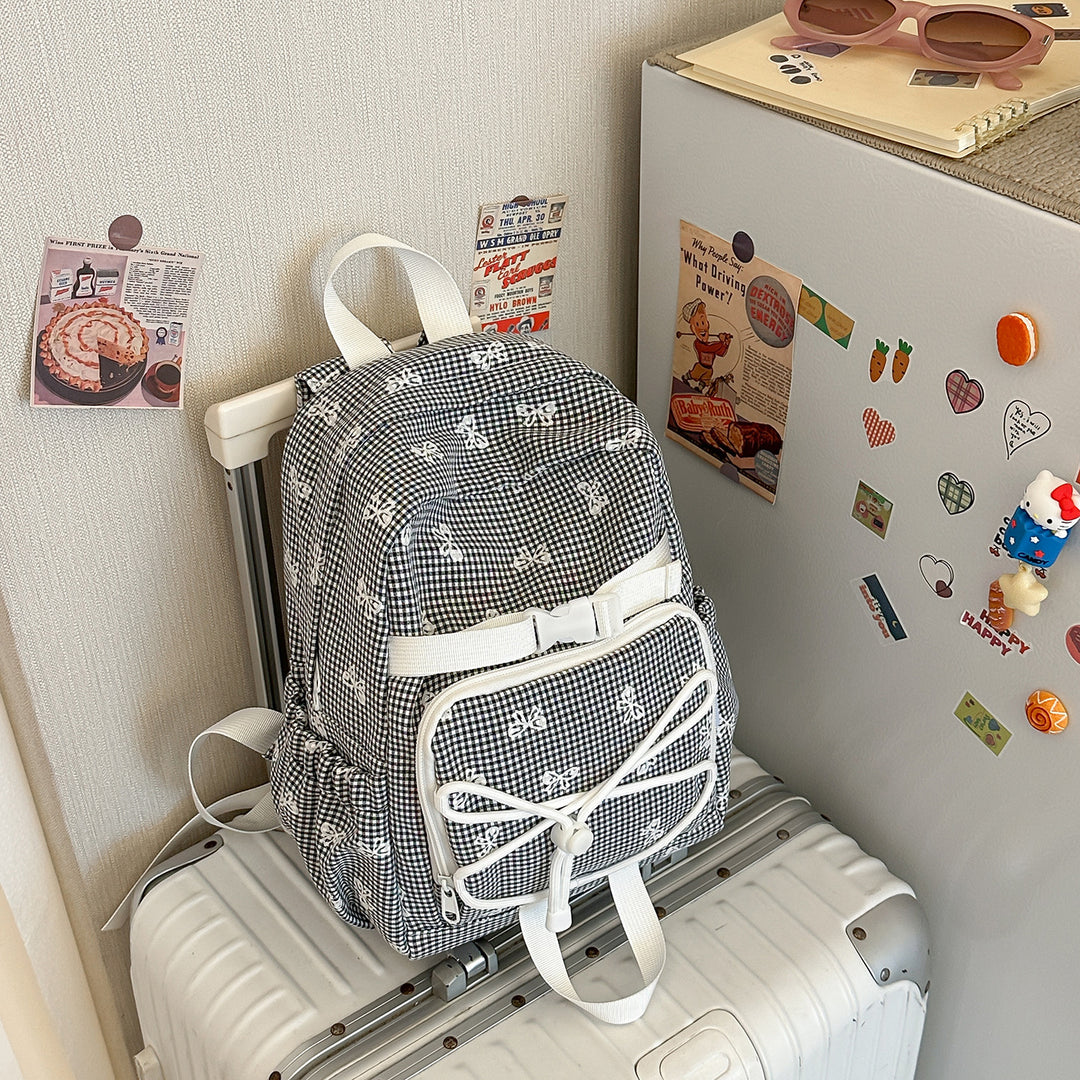 Charming Bow-Embellished Casual Backpack Stornfield