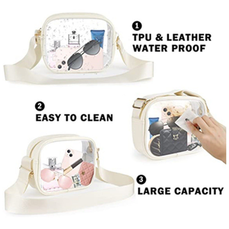 Practical shoulder bag with transparent inserts Stornfield