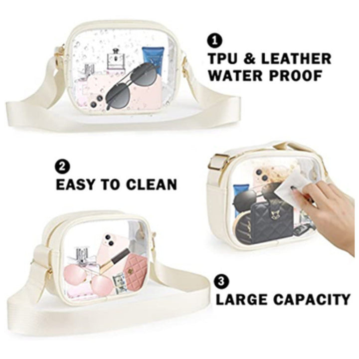 Practical shoulder bag with transparent inserts Stornfield