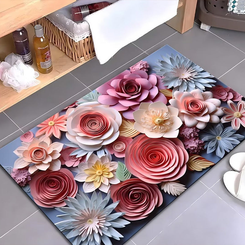 Artistic Floral Design Bath Mat Stornfield