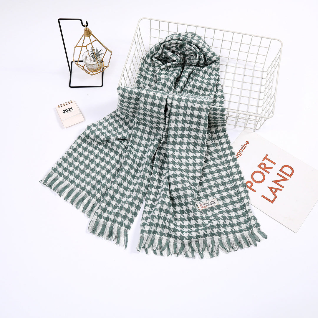 Ladies elegant scarf with houndstooth pattern Stornfield