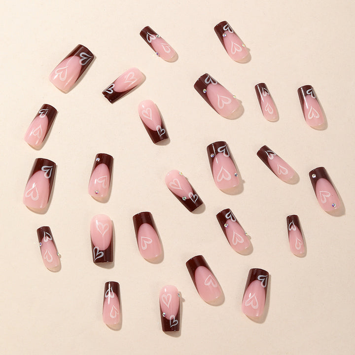 Artificial nail set with romantic heart designs Stornfield