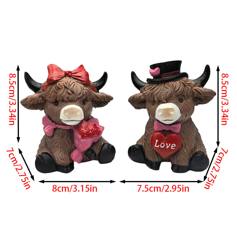 Decorative Highland Cattle Duo Stones Stornfield