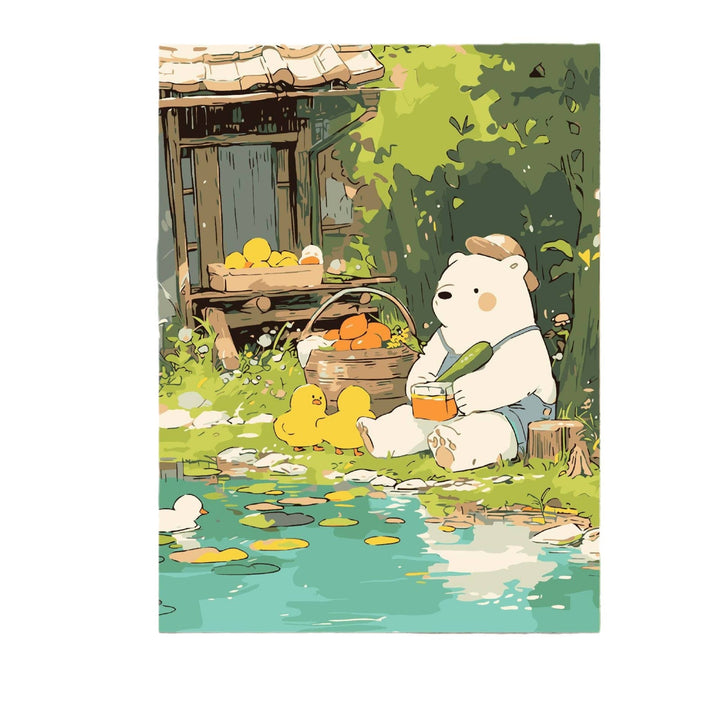 Playful Panda Illustration Canvas Art Stornfield